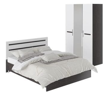 Набор мебели для спальни стандартный «Фьюжн» (Белый глянец/Венге Линум), ГН-260.000