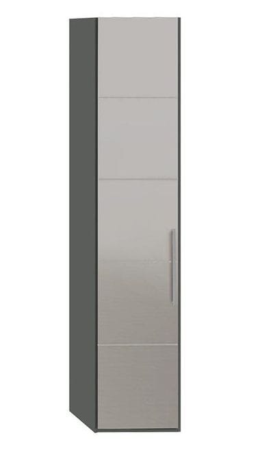 Шкаф с 1-й зеркальной дверью левый «Наоми» (Фон серый/Джут), СМ-208.07.02 L
