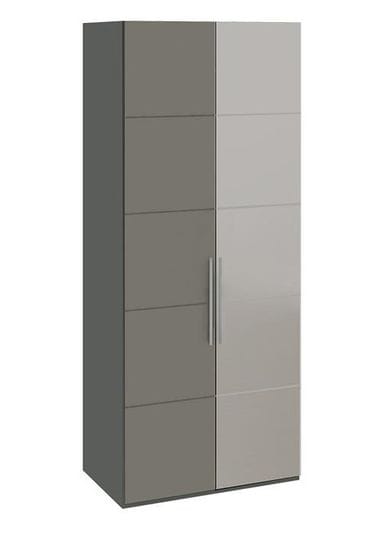 Шкаф с 1-й глухой и 1-й зеркальной правой дверями «Наоми» (Фон серый/Джут), СМ-208.07.04 R