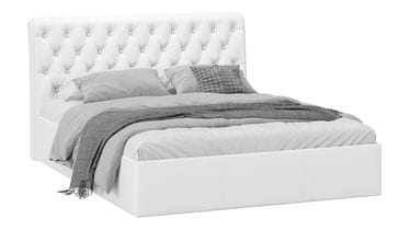 Кровать «Скарлет» с мягким изголовьем Тип 1 (Кожзам Белый)