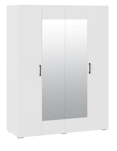 Шкаф для одежды 4-х дверный с зеркалами «Нео» (Белый)