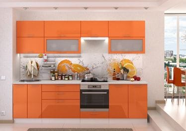 Кухонный гарнитур «Ксения», оранжевый
