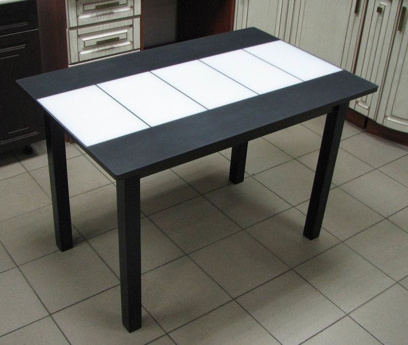 Стол 16а. Стол обеденный Зальцбург-0080 темный тон. Кухонный стеклянный раздвижной матовый СТОЛСТОЛ. Стол для кухни с черными ножками.