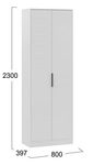 Шкаф 2-х дверный комбинированный Агата (Белый) 300.001.000